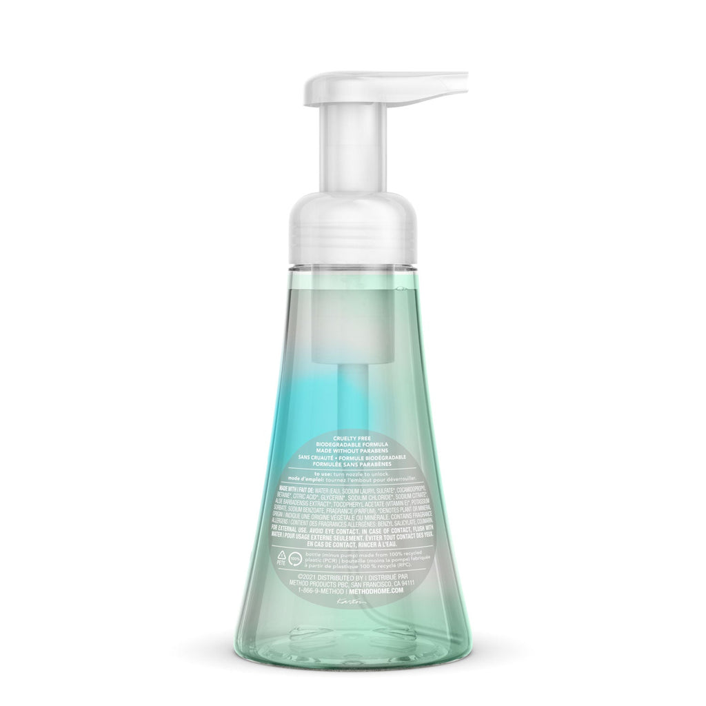 Method Foaming Hand Wash, Coconut Waters, 10 oz Pump Bottle, 6/Carton