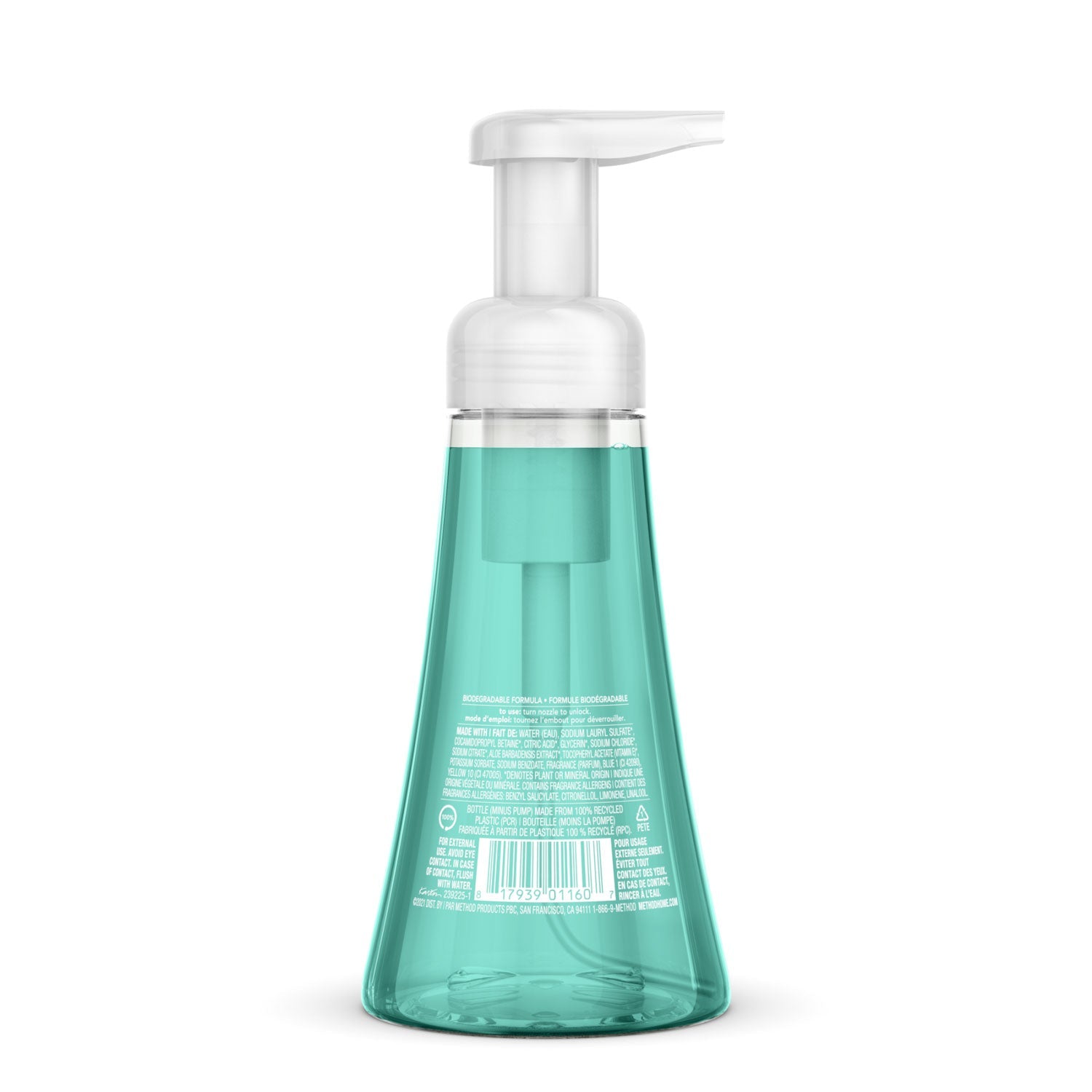 Method Foaming Hand Wash, Waterfall, 10 oz Pump Bottle, 6/Carton