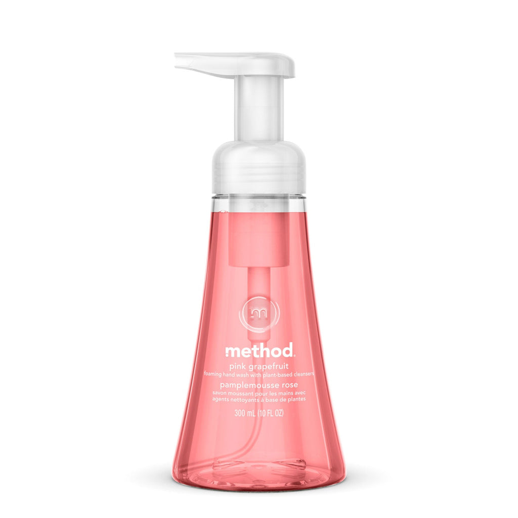Method Foaming Hand Wash, Pink Grapefruit, 10 oz Pump Bottle, 6/Carton
