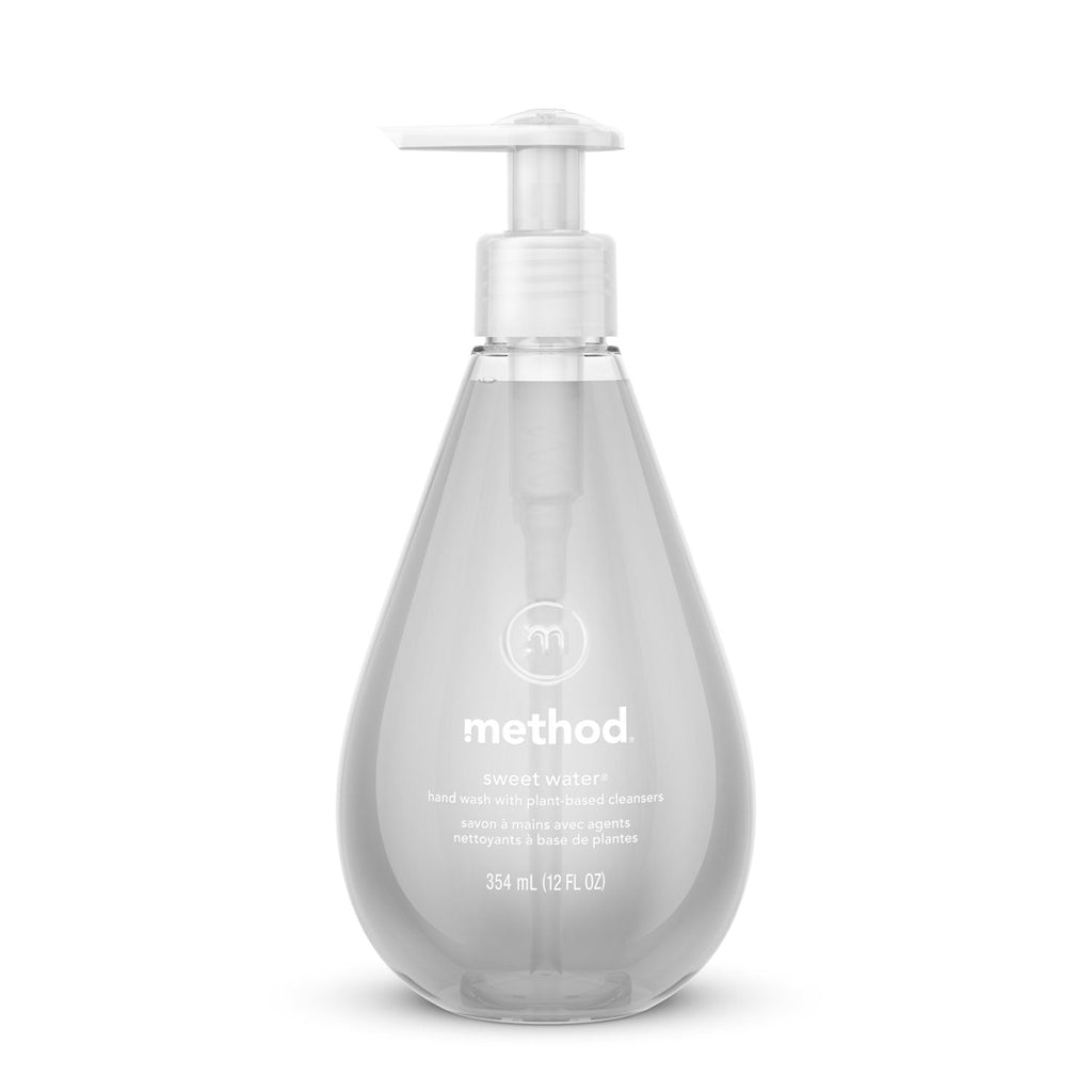 Method Gel Hand Wash, Sweet Water, 12 oz Pump Bottle, 6/Carton