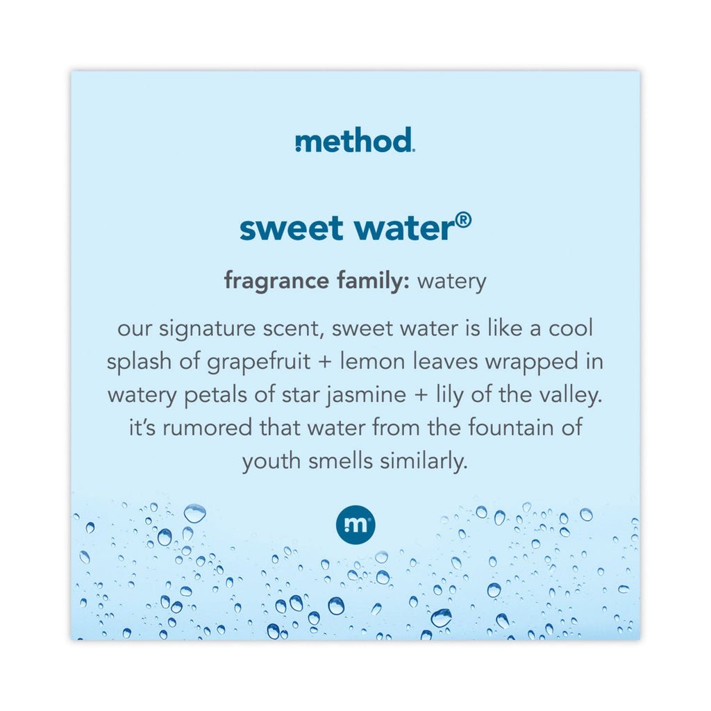 Method Gel Hand Wash, Sweet Water, 12 oz Pump Bottle, 6/Carton