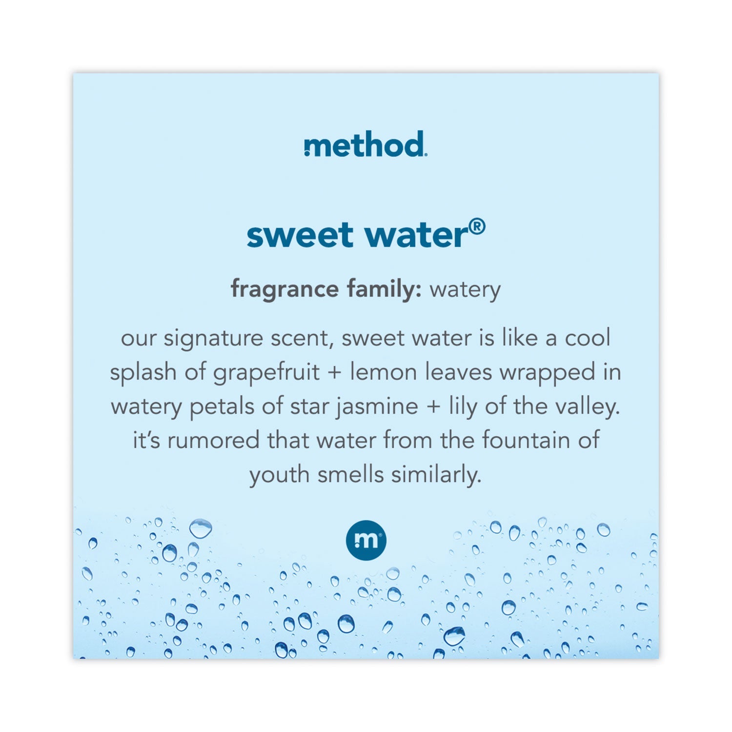 Method Gel Hand Wash, Sweet Water, 12 oz Pump Bottle, 6/Carton