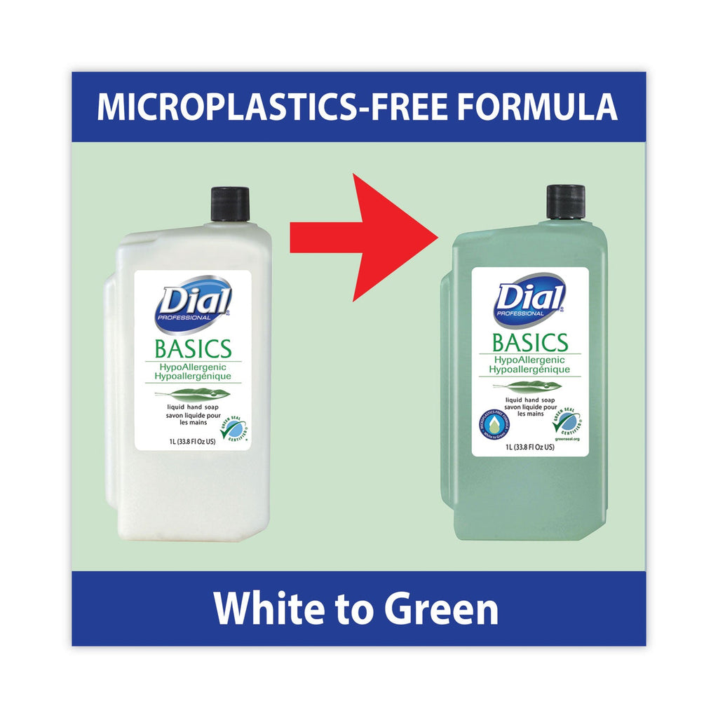 Dial Basics MP Free Liquid Hand Soap, Unscented, 1 L Refill Bottle, 8/Carton