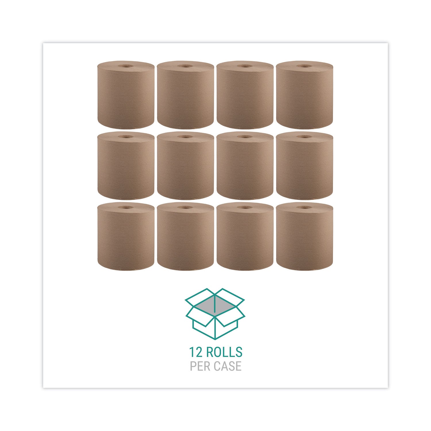 Windsoft Hardwound Roll Towels, 8 x 800 ft, Natural, 12 Rolls/Carton