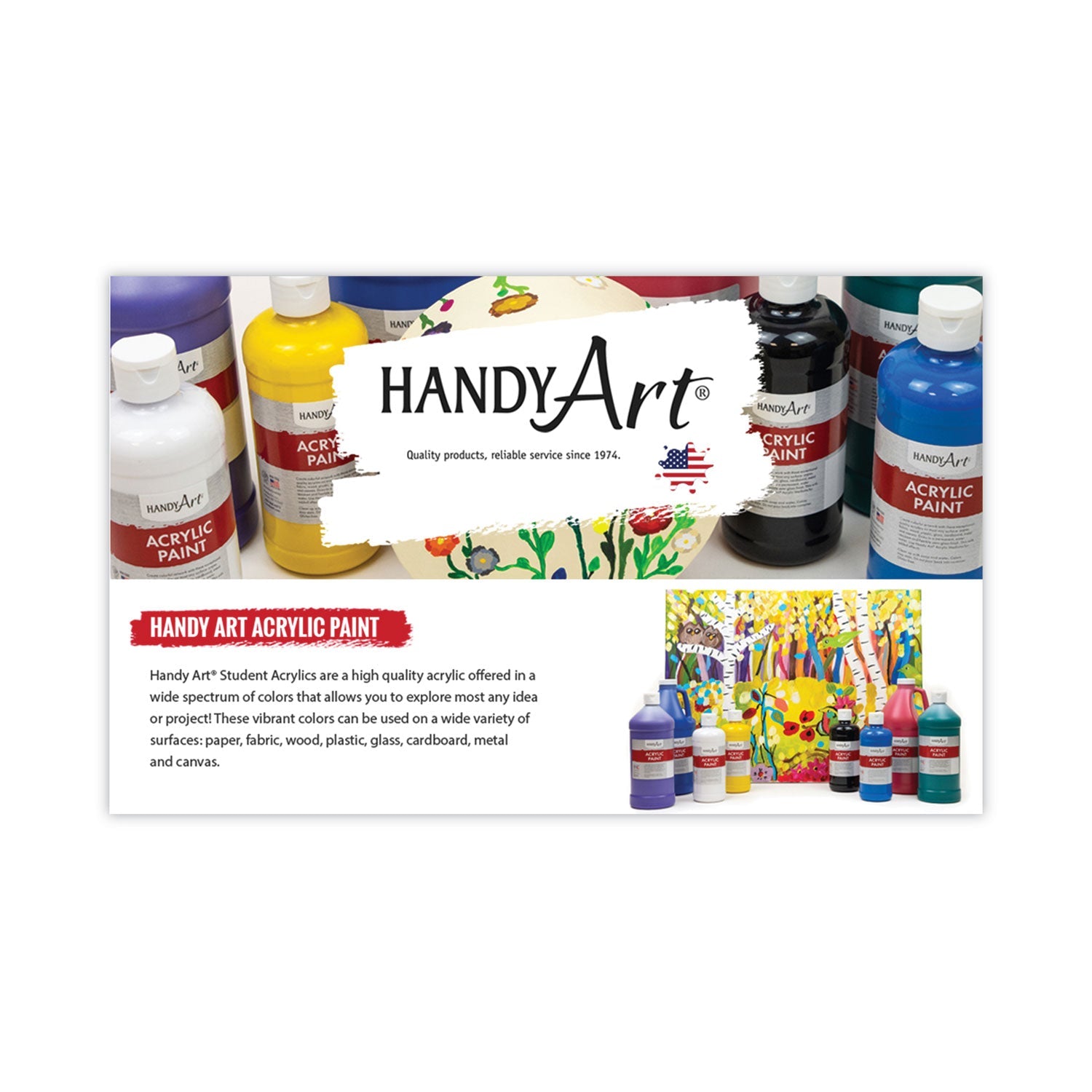Handy Art Acrylic Paint, Blue, 64 oz Bottle