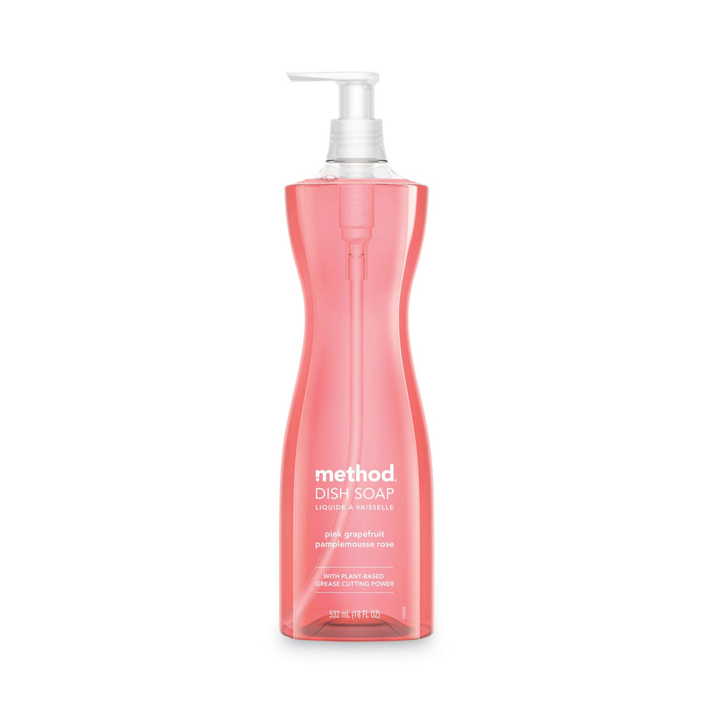 Method Dish Soap Pump, Hour-Glass Bottle Shape, Pink Grapefruit Scent, 18 oz Pump Bottle, 6/Carton