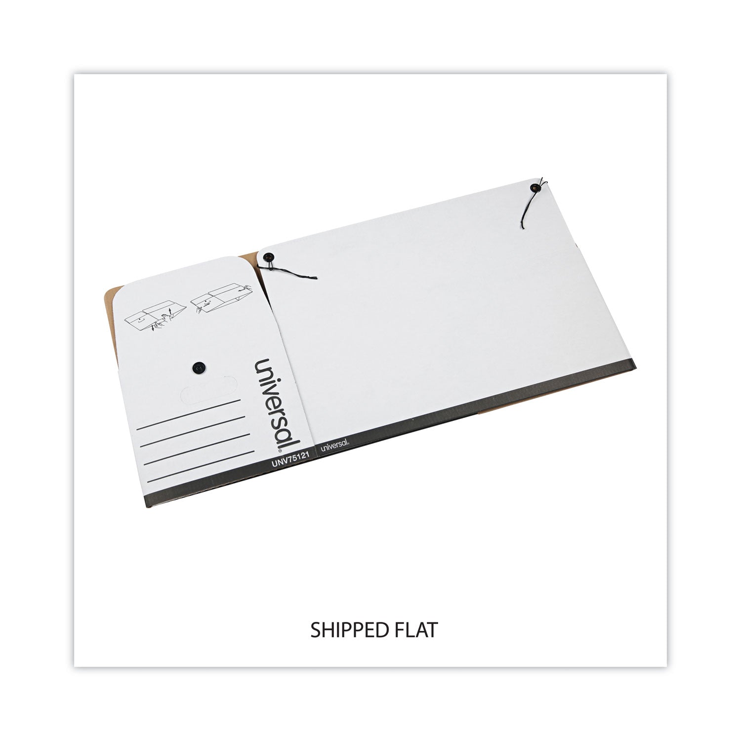 Universal Deluxe Quick Set-up String-and-Button Boxes, Letter Files, White, 12/Carton