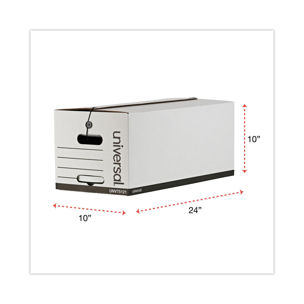 Universal Deluxe Quick Set-up String-and-Button Boxes, Letter Files, White, 12/Carton