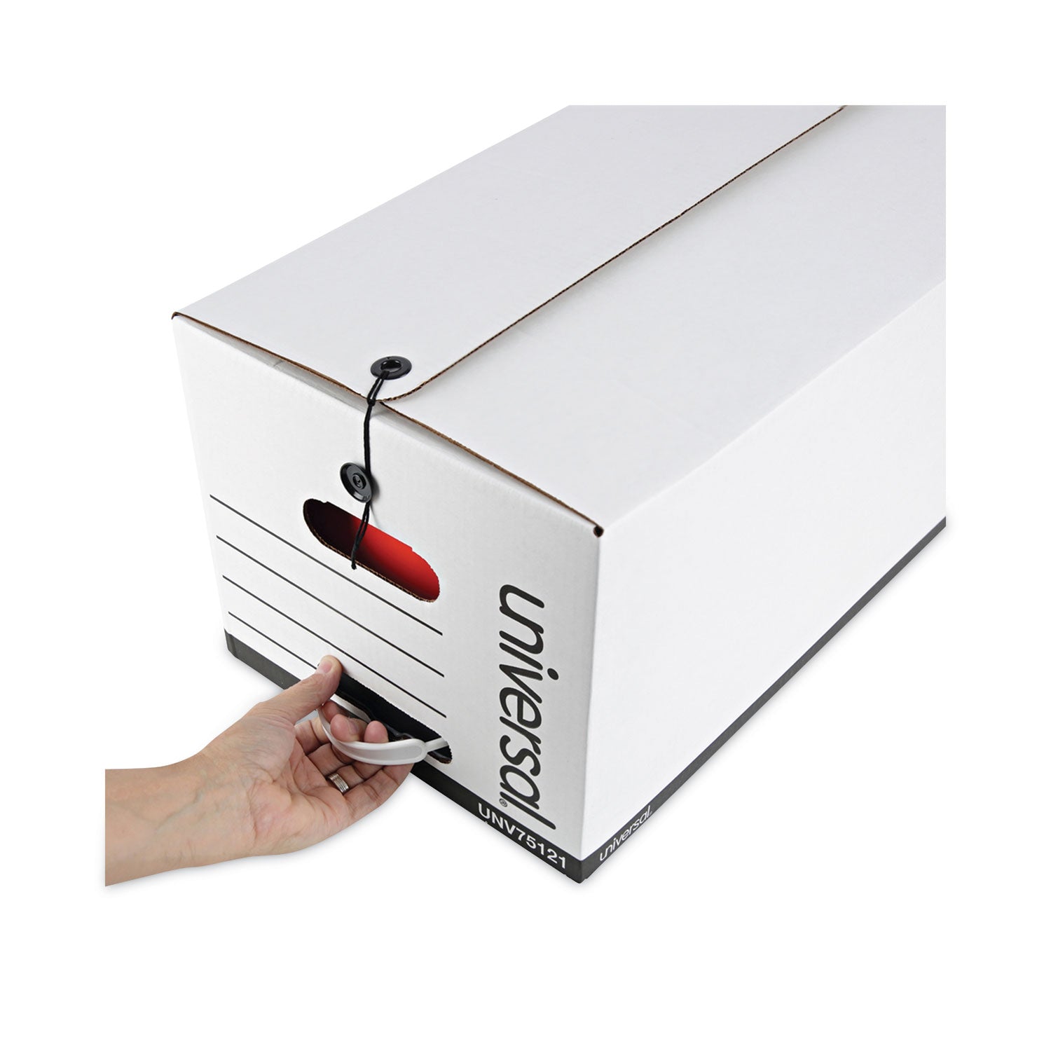 Universal Deluxe Quick Set-up String-and-Button Boxes, Letter Files, White, 12/Carton