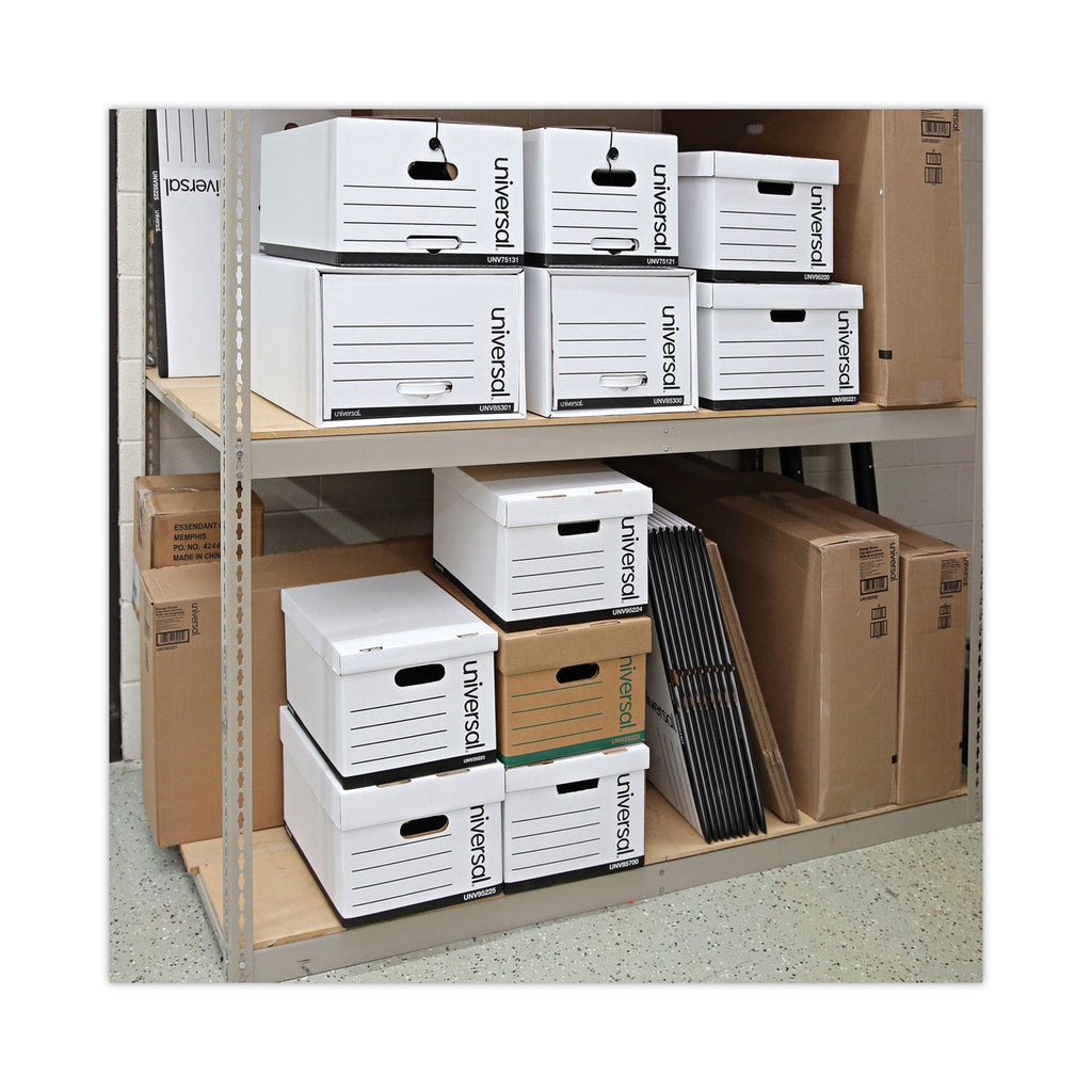 Universal Deluxe Quick Set-up String-and-Button Boxes, Letter Files, White, 12/Carton
