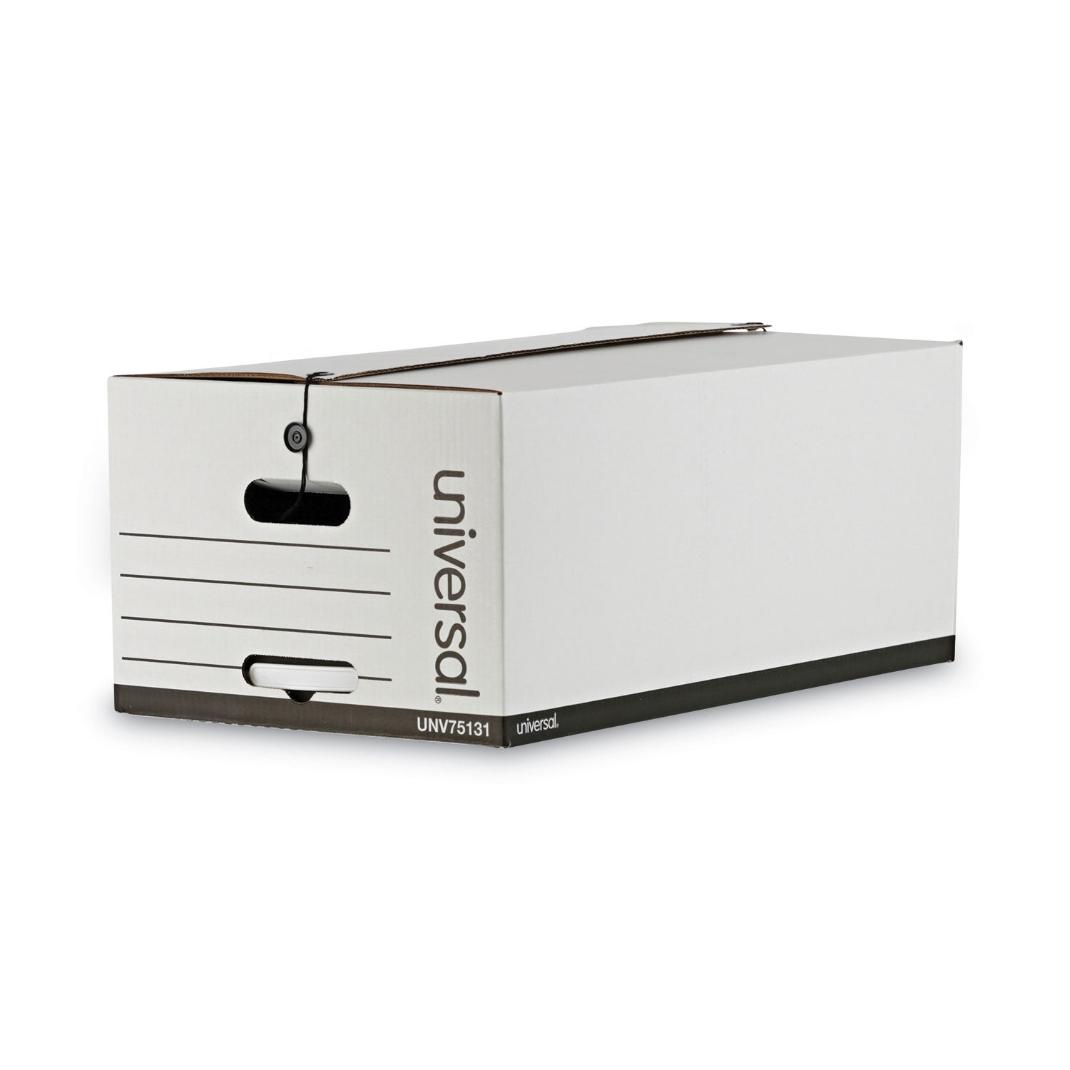 Universal Deluxe Quick Set-up String-and-Button Boxes, Legal Files, White, 12/Carton