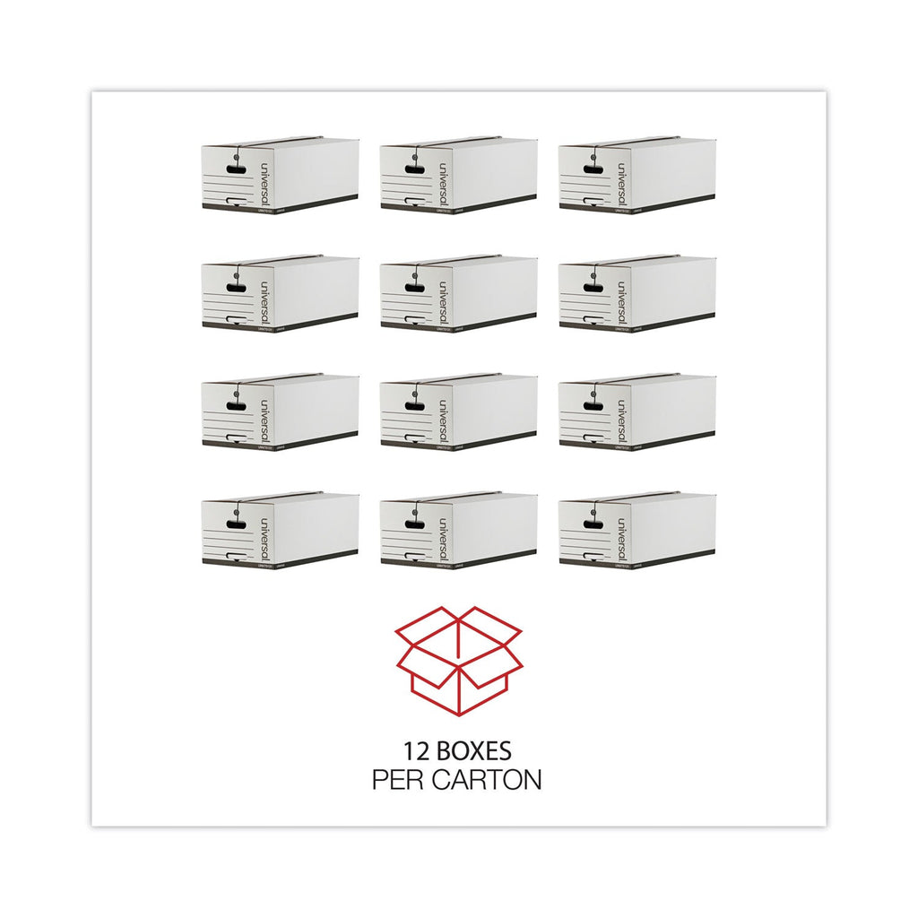 Universal Deluxe Quick Set-up String-and-Button Boxes, Legal Files, White, 12/Carton