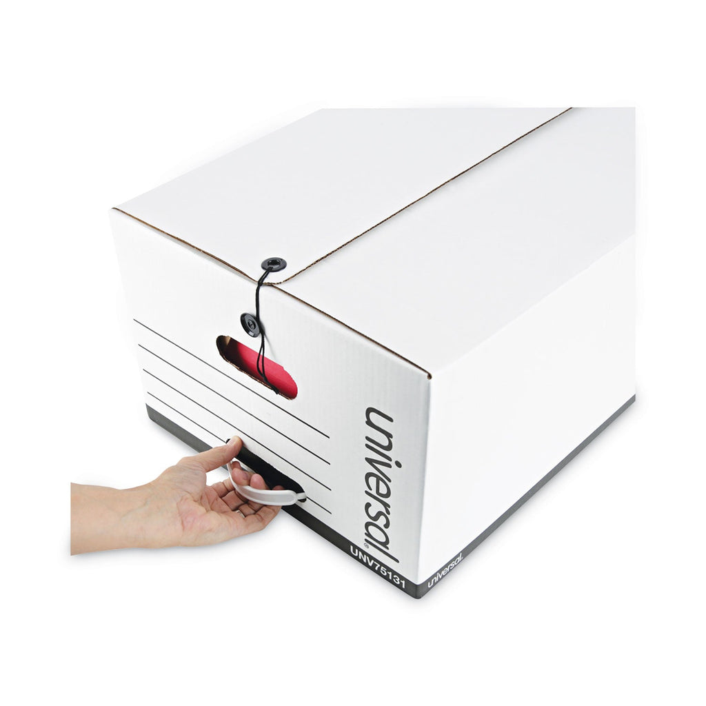 Universal Deluxe Quick Set-up String-and-Button Boxes, Legal Files, White, 12/Carton
