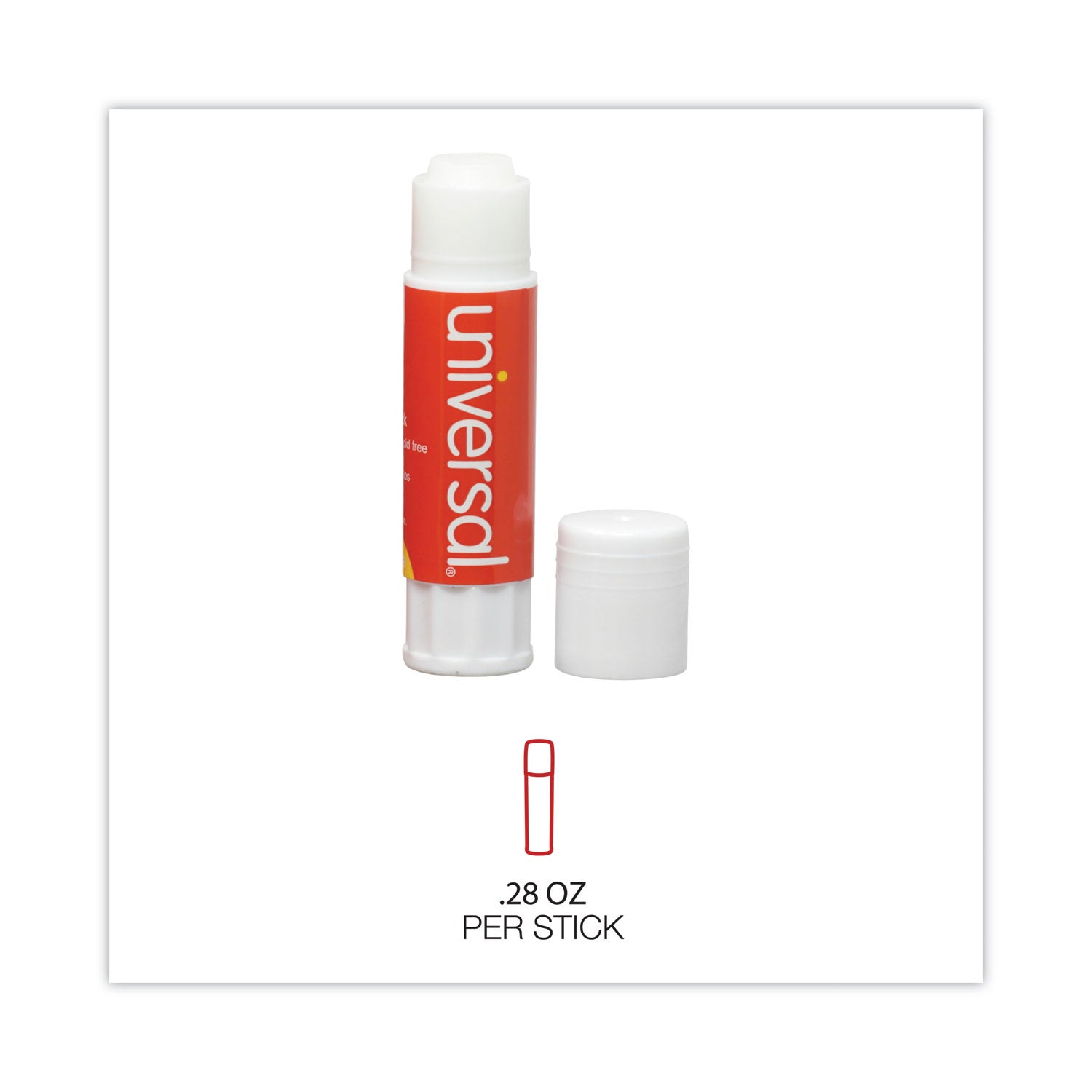 Universal Glue Stick Value Pack, 0.28 oz, Applies and Dries Clear, 30/Pack