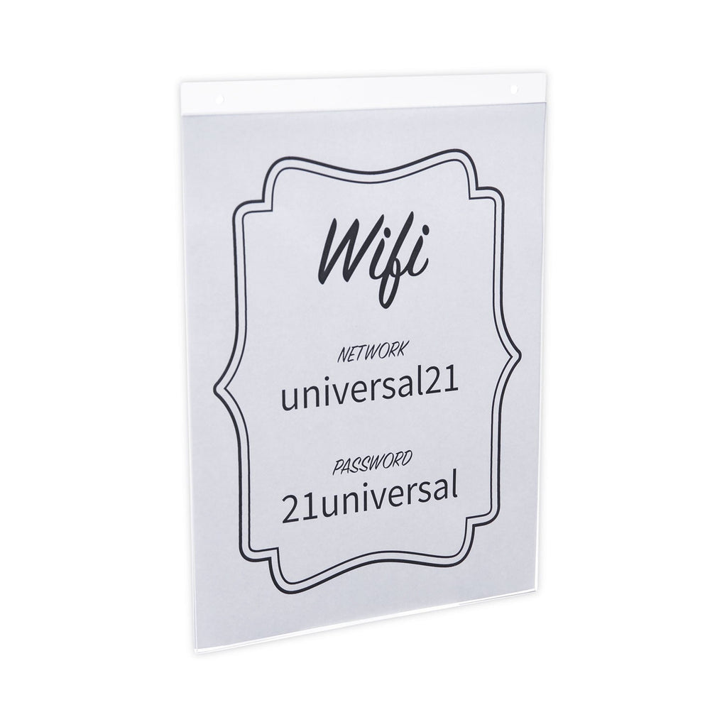 Universal Wall Mount Sign Holder, 8.5 x 11, Vertical, Clear