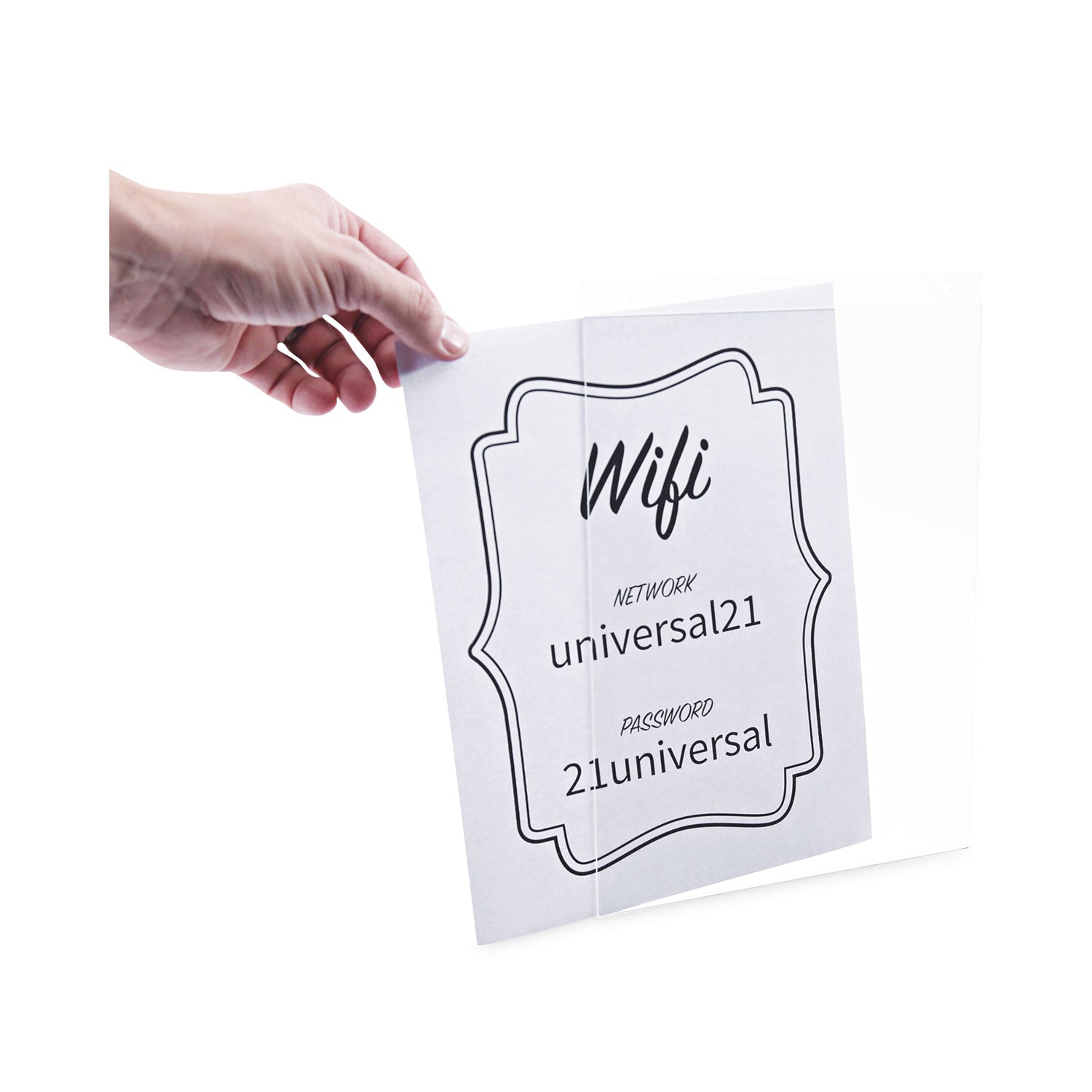 Universal Wall Mount Sign Holder, 8.5 x 11, Vertical, Clear