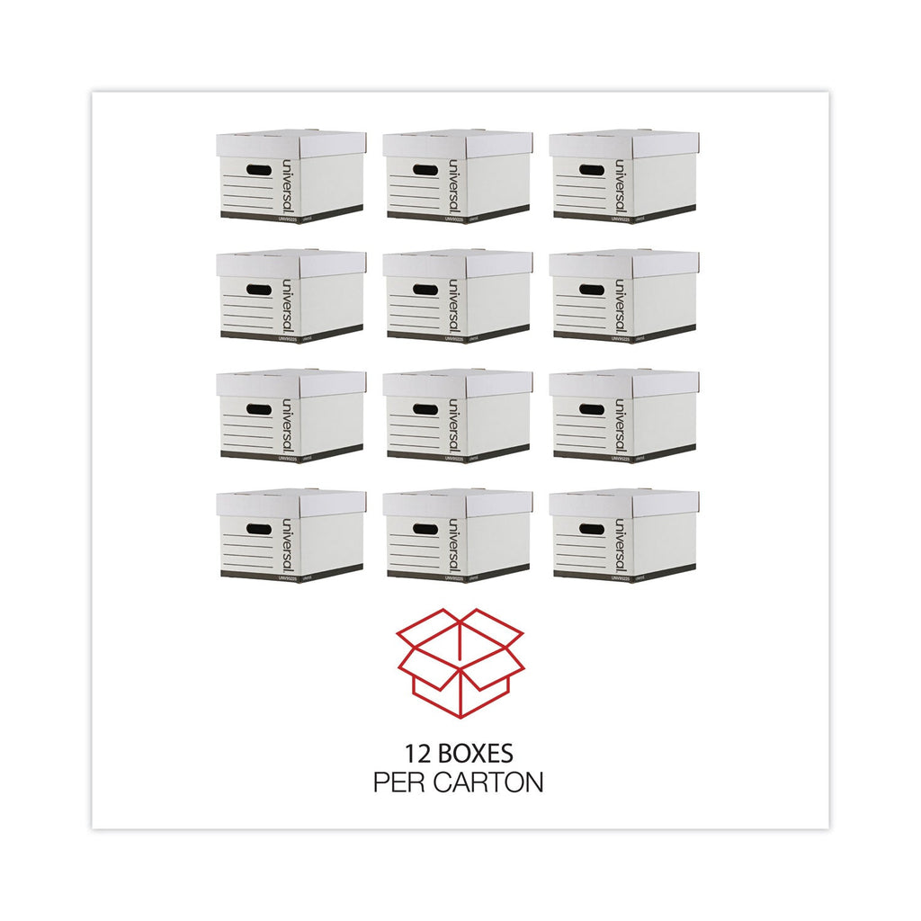 Universal Professional-Grade Heavy-Duty Storage Boxes, Letter/Legal Files, White, 12/Carton