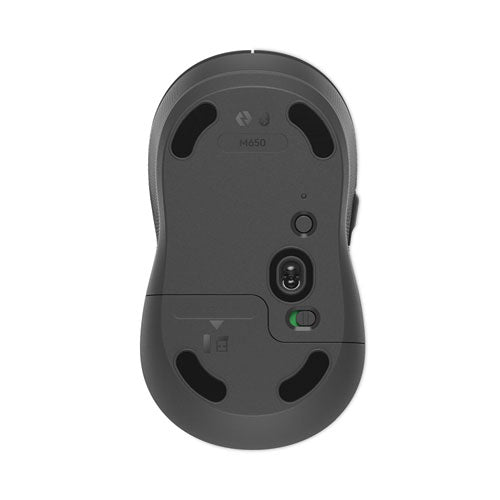 Logitech Signature M650 Wireless Mouse, Medium, 2.4 GHz Frequency, 33 ft Wireless Range, Right Hand Use, Graphite