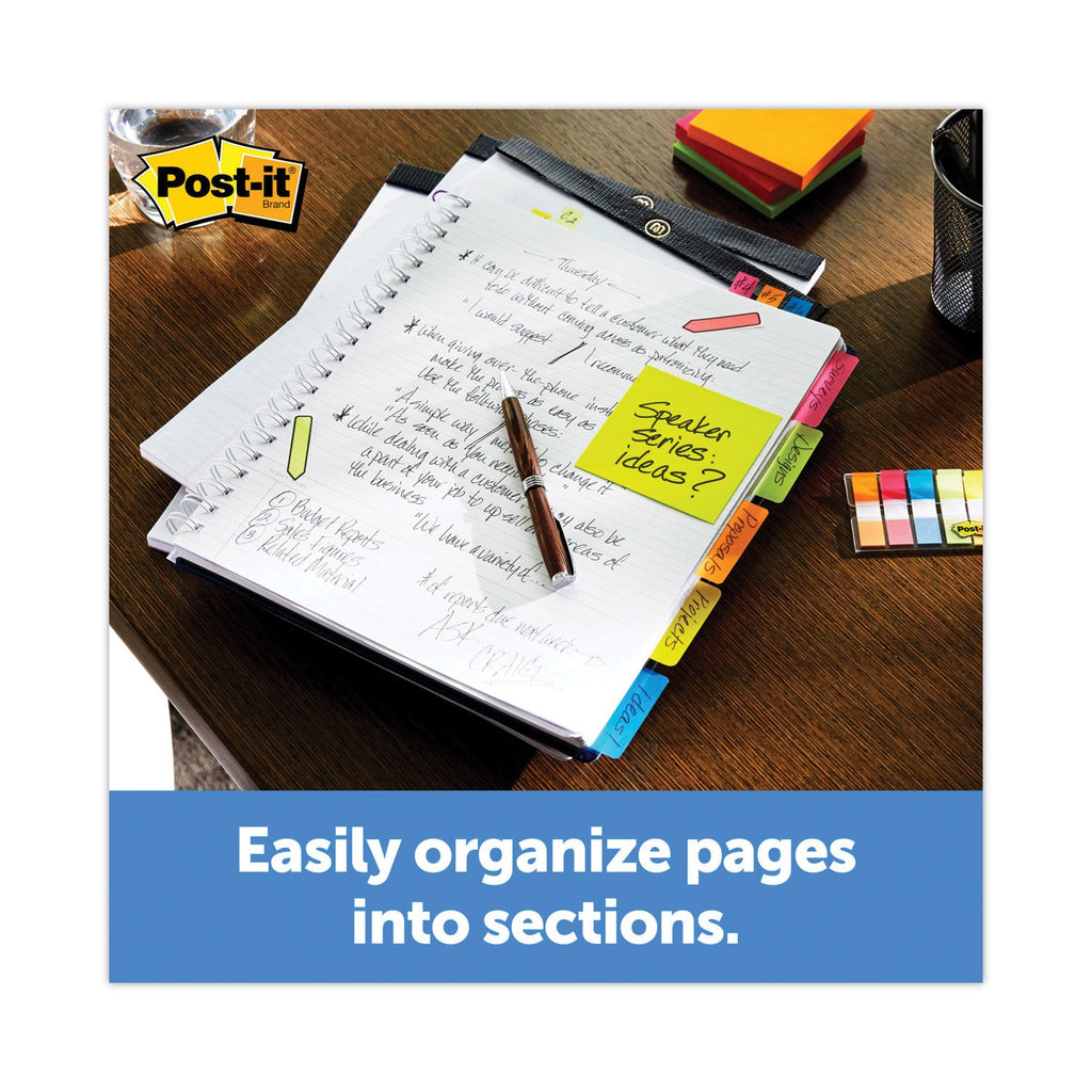 Post-it Angled Color Bar Tabs, 1/5-Cut, White, 2" Wide, 50/Pack