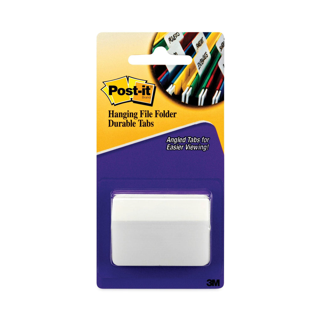 Post-it Angled Color Bar Tabs, 1/5-Cut, White, 2" Wide, 50/Pack