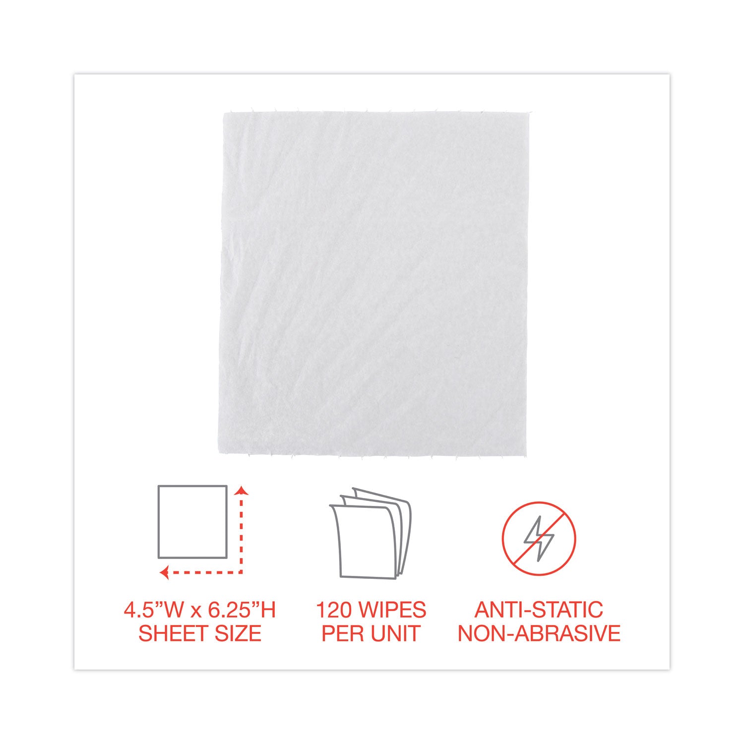 Innovera Antistatic Screen Cleaning Wipes in Pop-Up Tub, 120/Pack