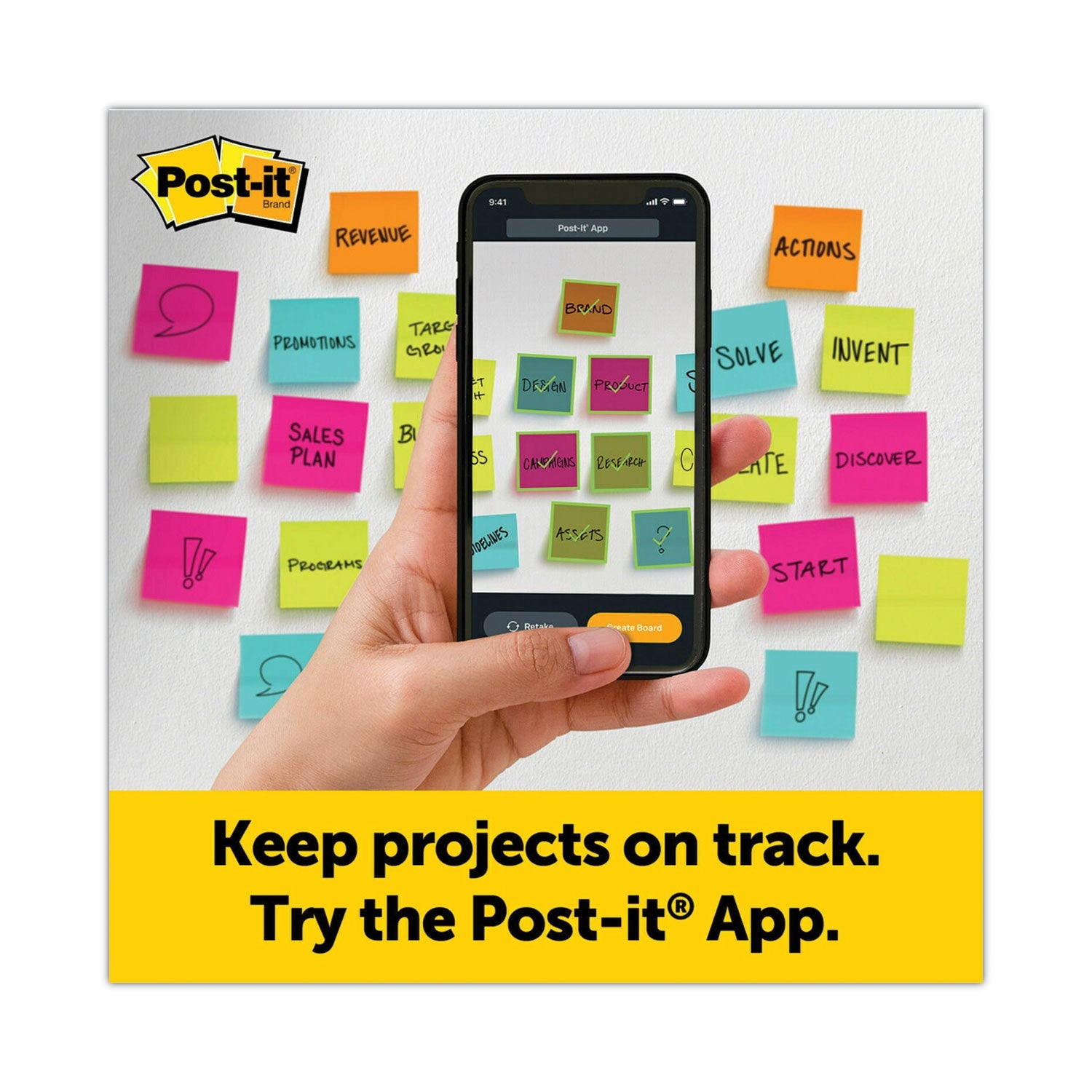 Post-it Original Tabletop Easel Pad with Self-Stick Sheets, Unruled, 20 x 23, White, 20 Sheets