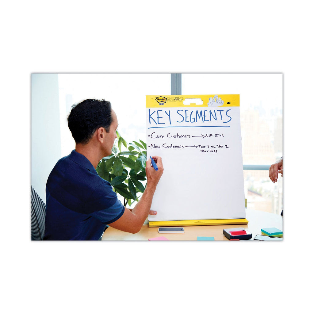 Post-it Original Tabletop Easel Pad with Self-Stick Sheets, Unruled, 20 x 23, White, 20 Sheets