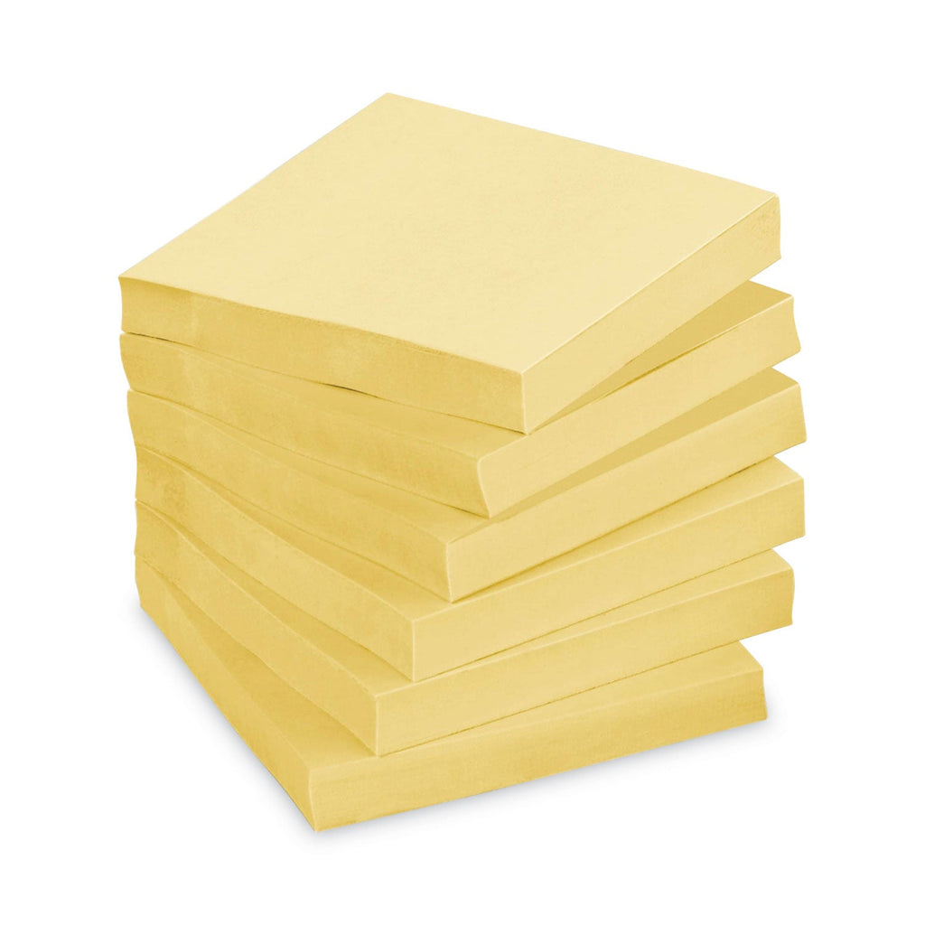 Post-it Original Recycled Note Pad Cabinet Pack, 3" x 3", Canary Yellow, 75 Sheets/Pad, 24 Pads/Pack