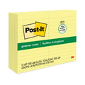 Post-it Original Recycled Note Pads, Note Ruled, 4" x 6", Canary Yellow, 100 Sheets/Pad, 12 Pads/Pack