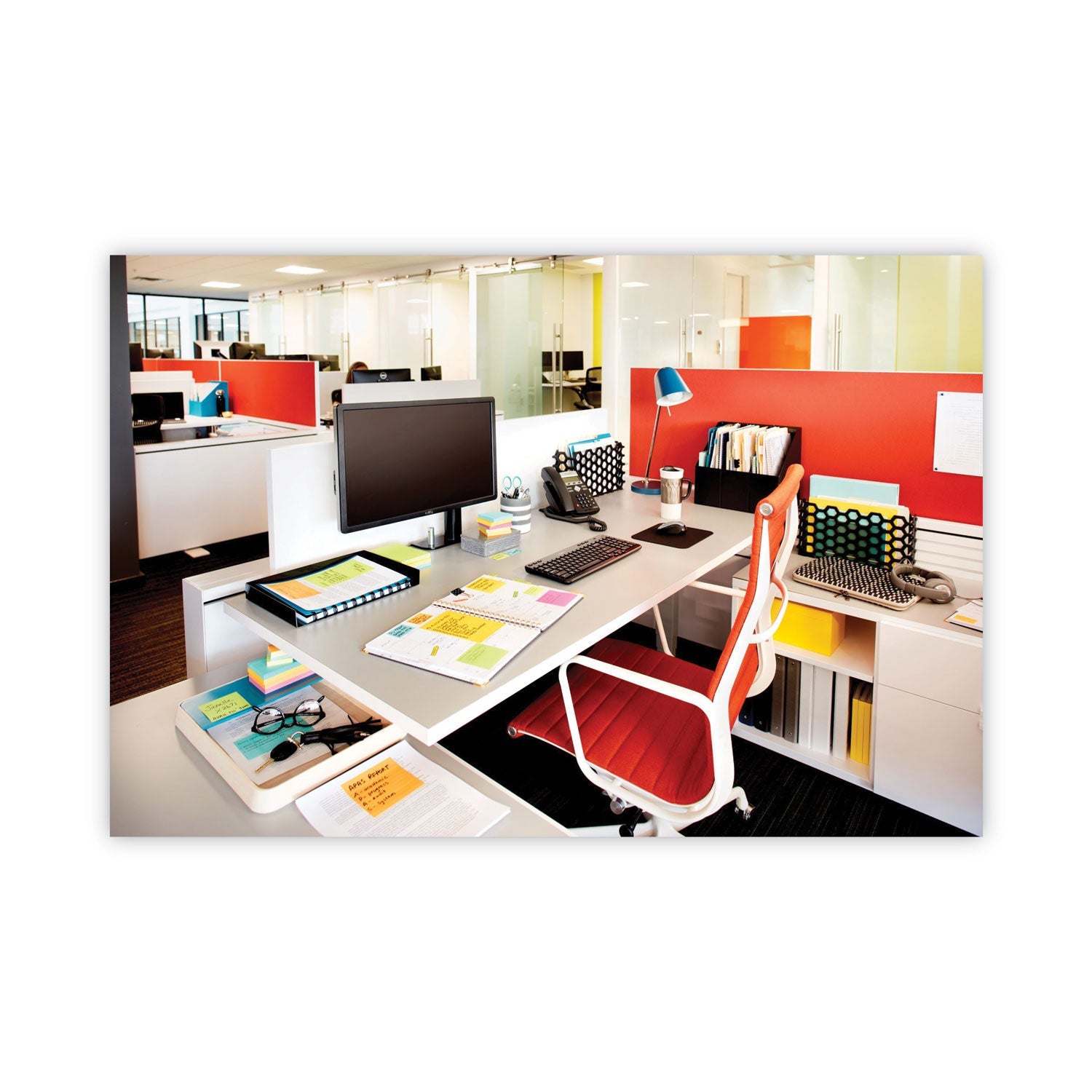 Post-it Original Pads in Poptimistic Collection Colors, Note Ruled, 3" x 3", 100 Sheets/Pad, 6 Pads/Pack