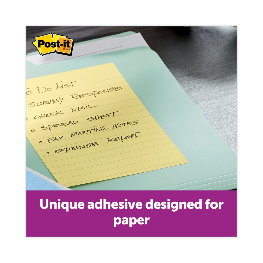 Post-it Pads in Canary Yellow, Note Ruled, 4" x 6", 90 Sheets/Pad, 5 Pads/Pack
