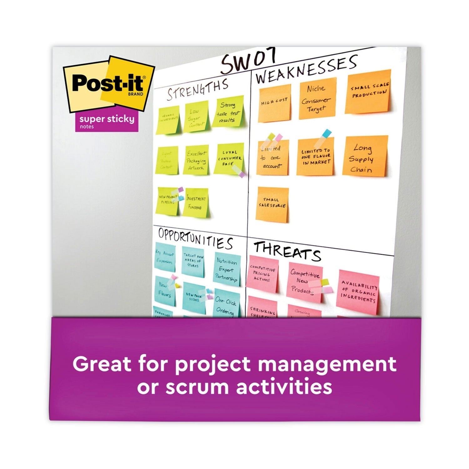 Post-it Pads in Supernova Neon Collection Colors, 3" x 3", 90 Sheets/Pad, 12 Pads/Pack