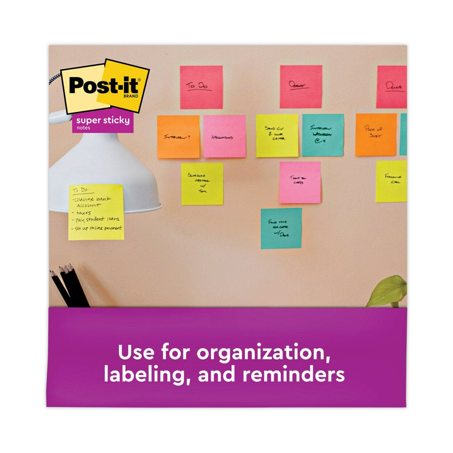 Post-it Pads in Supernova Neon Collection Colors, 3" x 3", 90 Sheets/Pad, 12 Pads/Pack