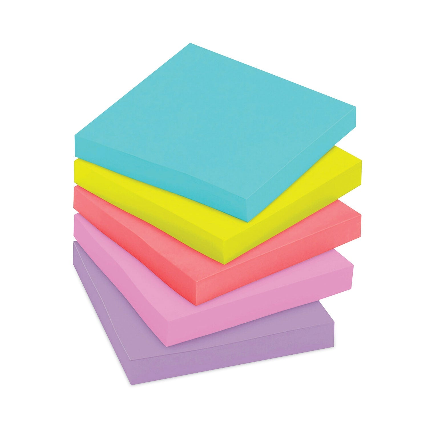 Post-it Pads in Supernova Neon Collection Colors, 3" x 3", 90 Sheets/Pad, 12 Pads/Pack