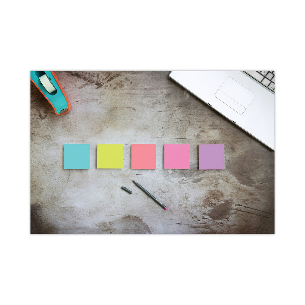 Post-it Pads in Supernova Neon Collection Colors, 3" x 3", 90 Sheets/Pad, 12 Pads/Pack