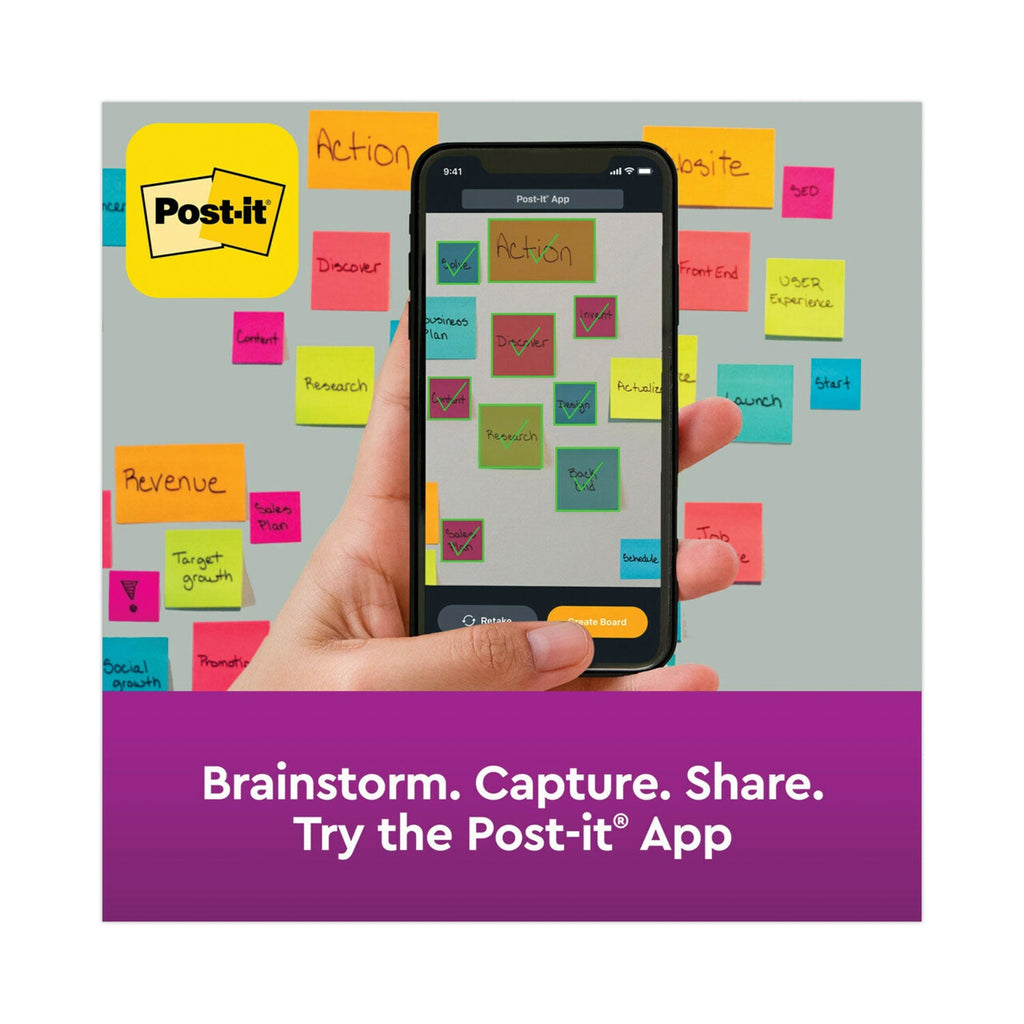 Post-it Pop-up 3 x 3 Note Refill, 3" x 3", Playful Primaries Collection Colors, 90 Sheets/Pad, 6 Pads/Pack