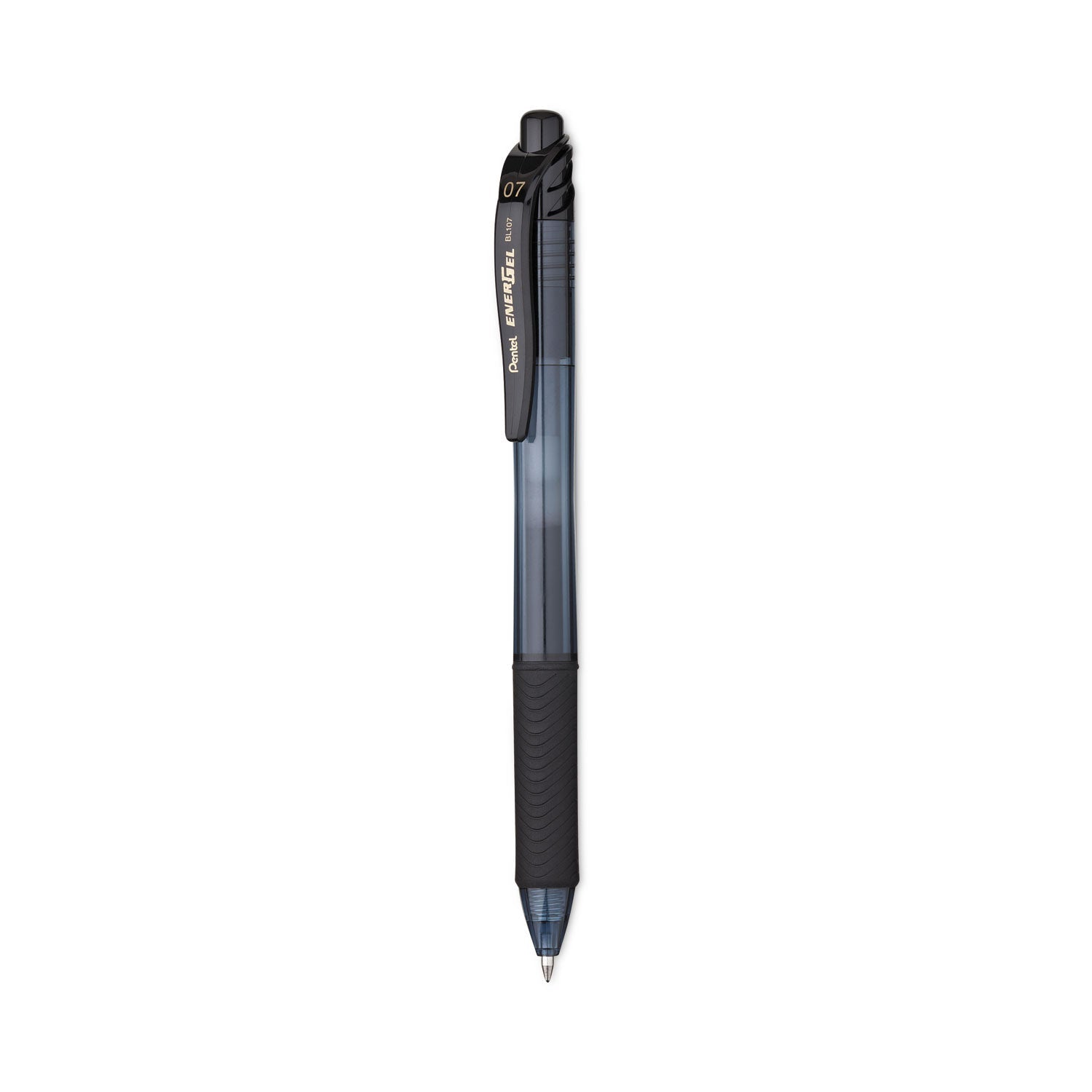 Pentel EnerGel-X Gel Pen, Retractable, Medium 0.7 mm, Black Ink, Black Barrel, 24/Pack