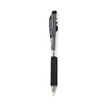 Pentel WOW! Gel Pen Bonus Pack, Retractable, Medium 0.7 mm, Black Ink, Clear/Black Barrel, 24/Pack