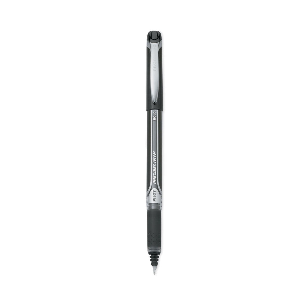 Pilot Precise Grip Roller Ball Pen, Stick, Bold 1 mm, Black Ink, Black Barrel