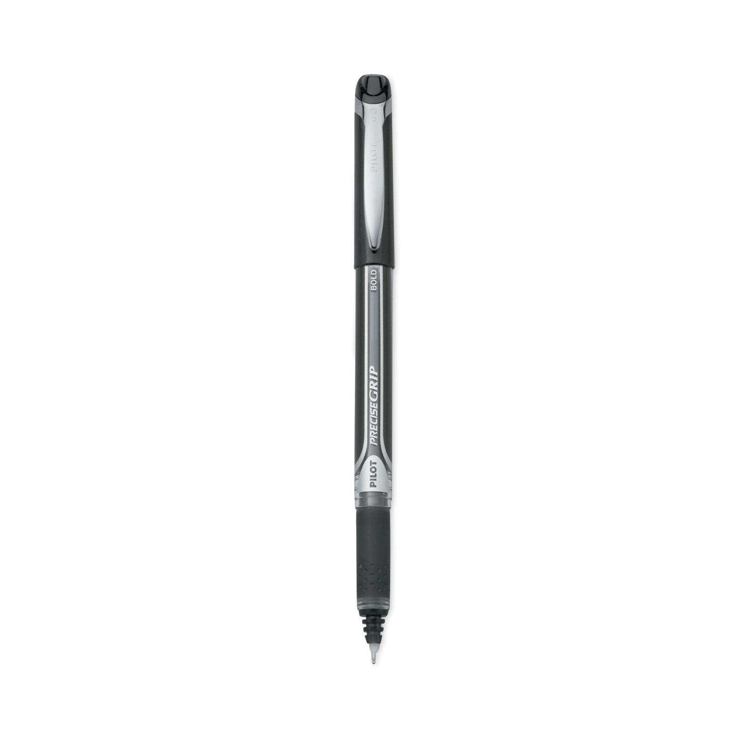 Pilot Precise Grip Roller Ball Pen, Stick, Bold 1 mm, Black Ink, Black Barrel