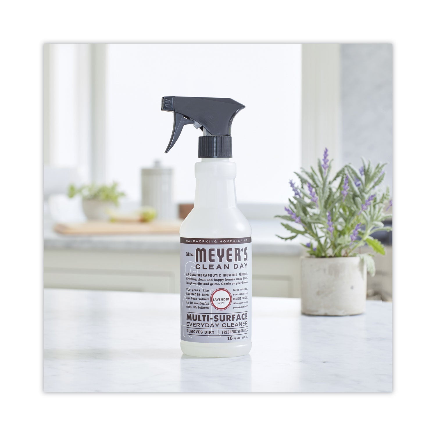 Mrs. Meyer's Multi Purpose Cleaner, Lavender Scent, 16 oz Spray Bottle, 6/Carton