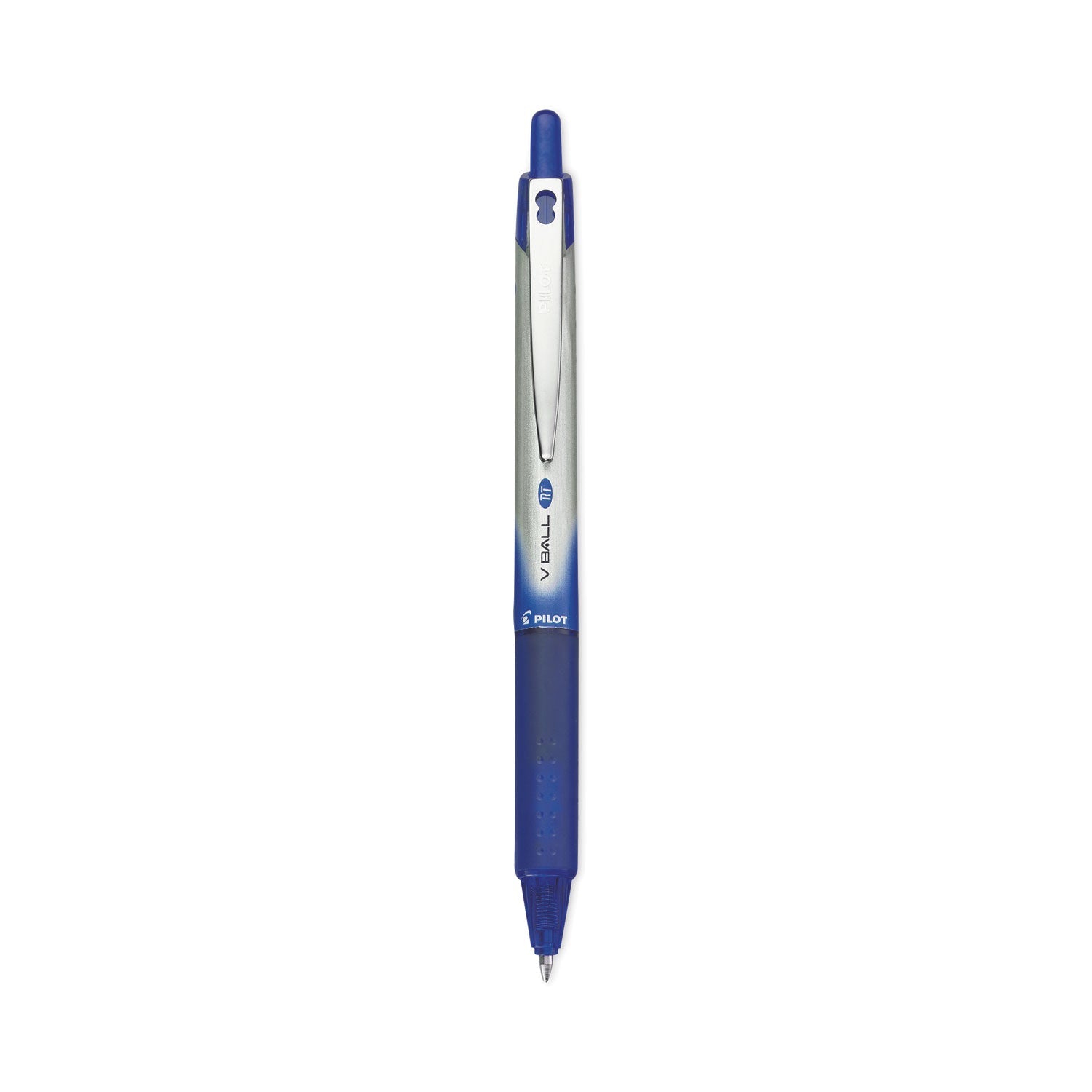 Pilot VBall RT Liquid Ink Roller Ball Pen, Retractable, Fine 0.7 mm, Blue Ink, Blue/White Barrel