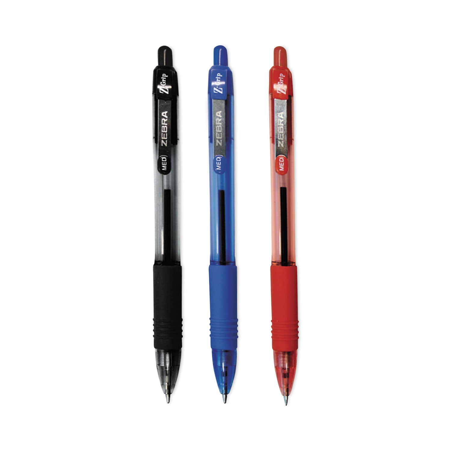 Zebra Z-Grip Ballpoint Pen, Retractable, Medium 1 mm, Assorted Ink and Barrel Colors, 48/Pack