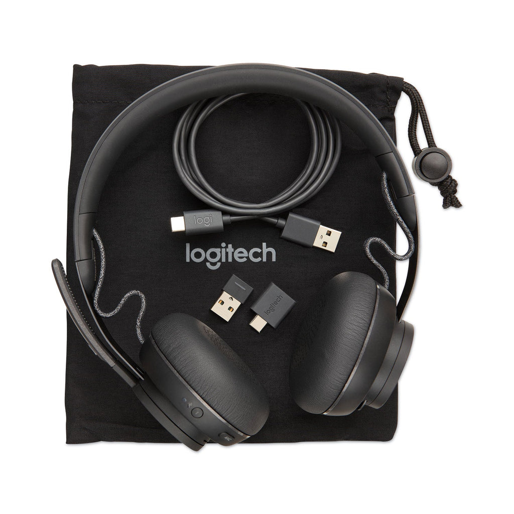 Logitech Zone Wireless Plus-UC Binaural Over-the-Head Headset,  Black