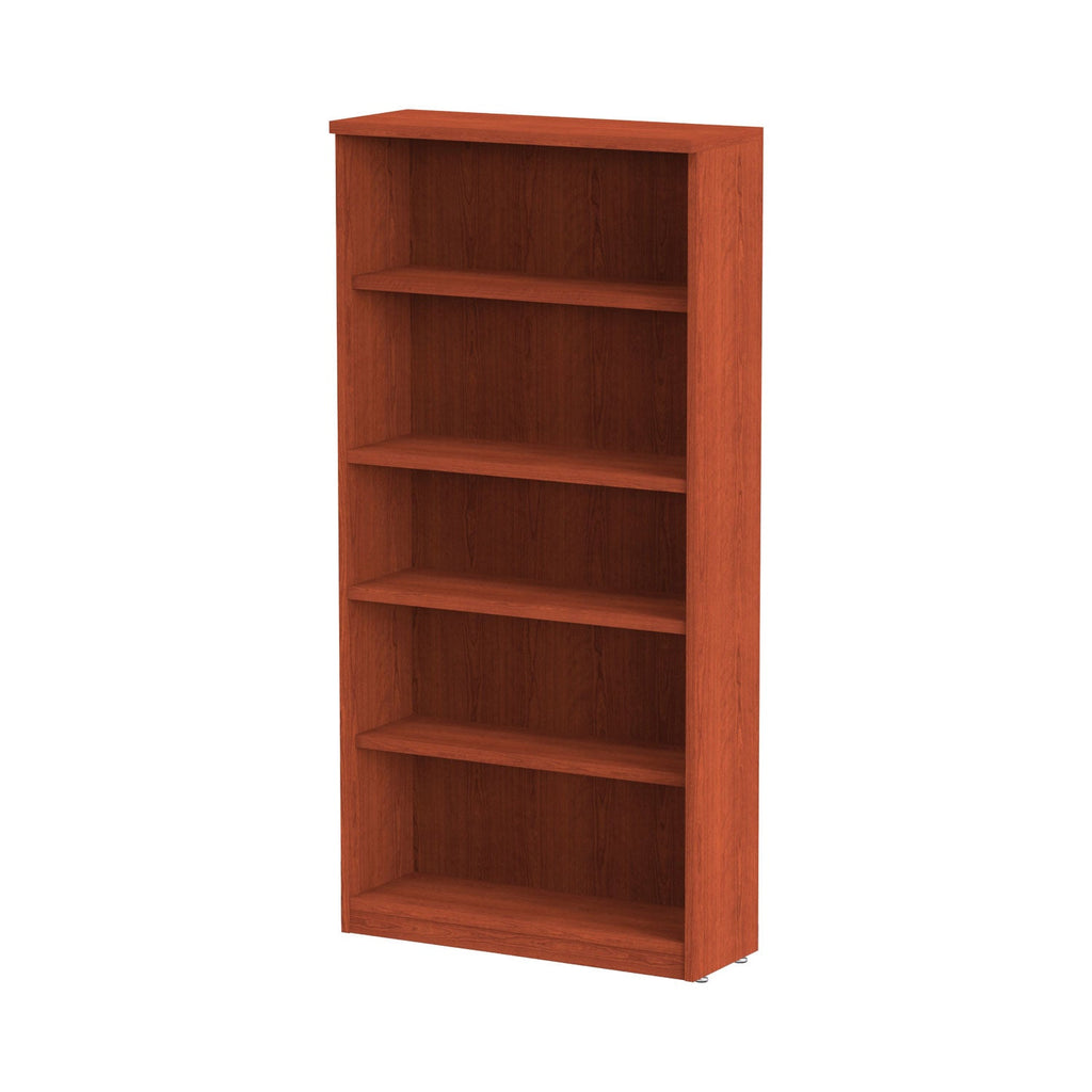 Alera Valencia Series Bookcase, Five-Shelf, 31.75w x 14d x 64.75h, Medium Cherry