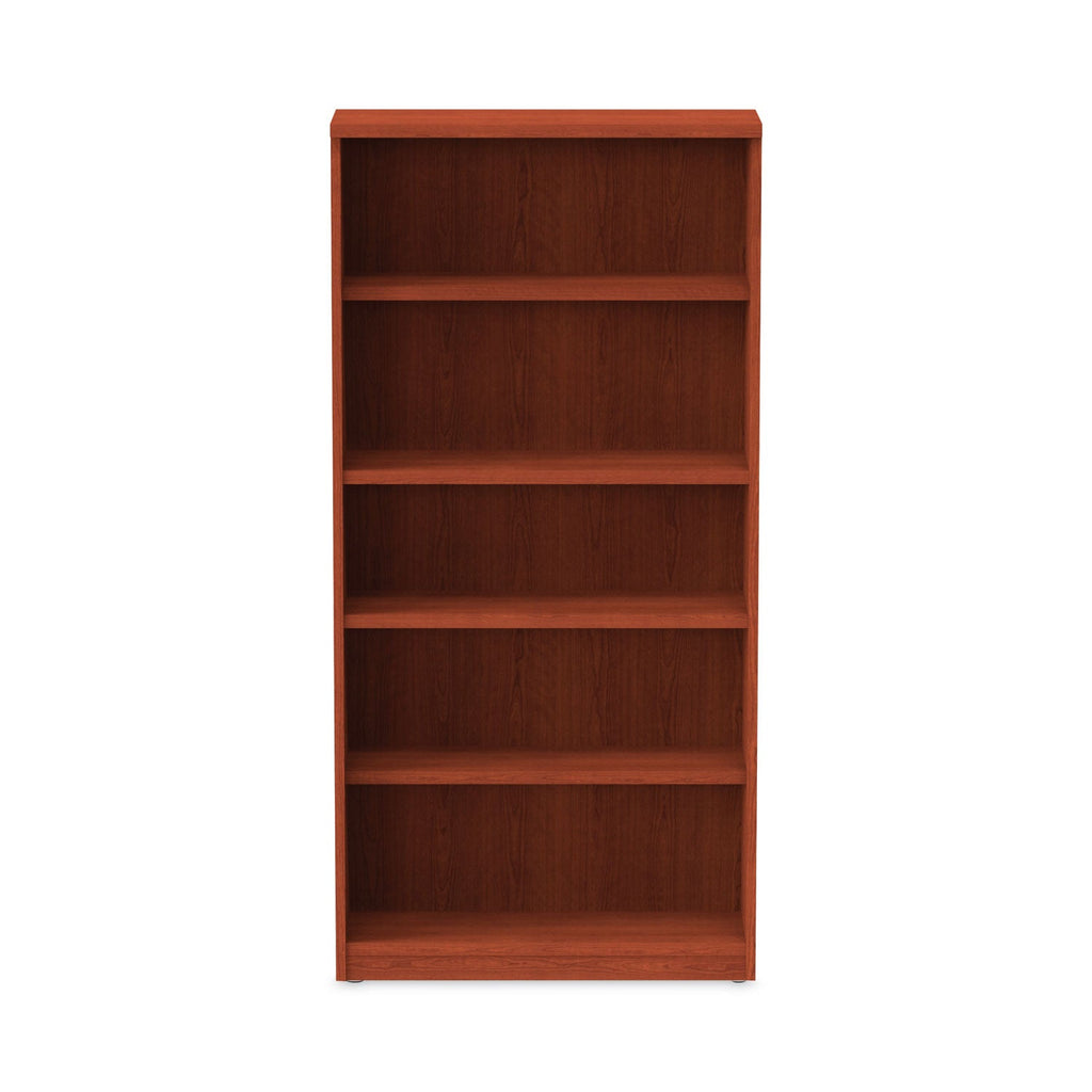 Alera Valencia Series Bookcase, Five-Shelf, 31.75w x 14d x 64.75h, Medium Cherry