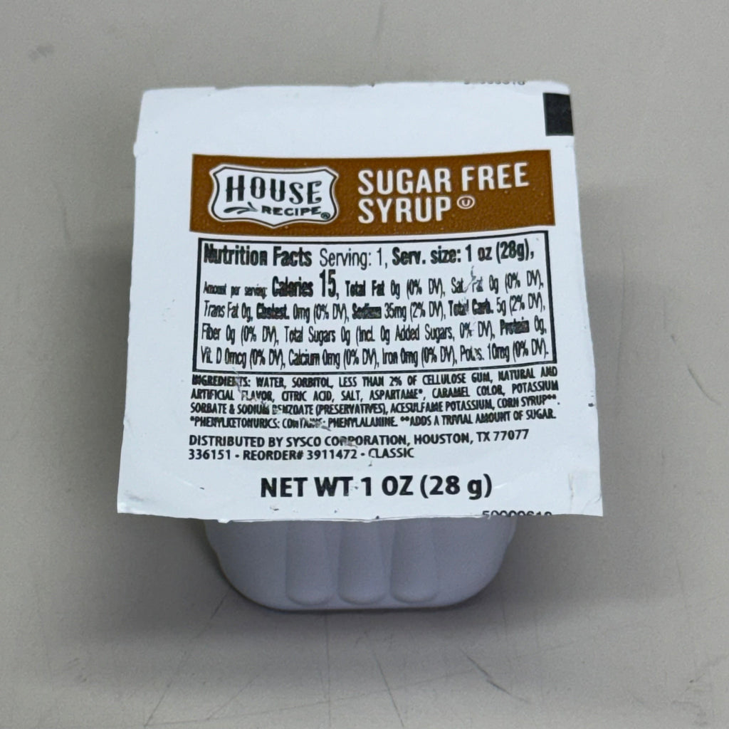 ZA@ HOUSE (200 PACK) Sugar Free Syrup Cups 1oz (New)