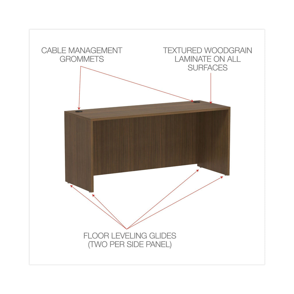 Alera Valencia Series Credenza Shell, 65w x 23.63d x 29.5h, Modern Walnut
