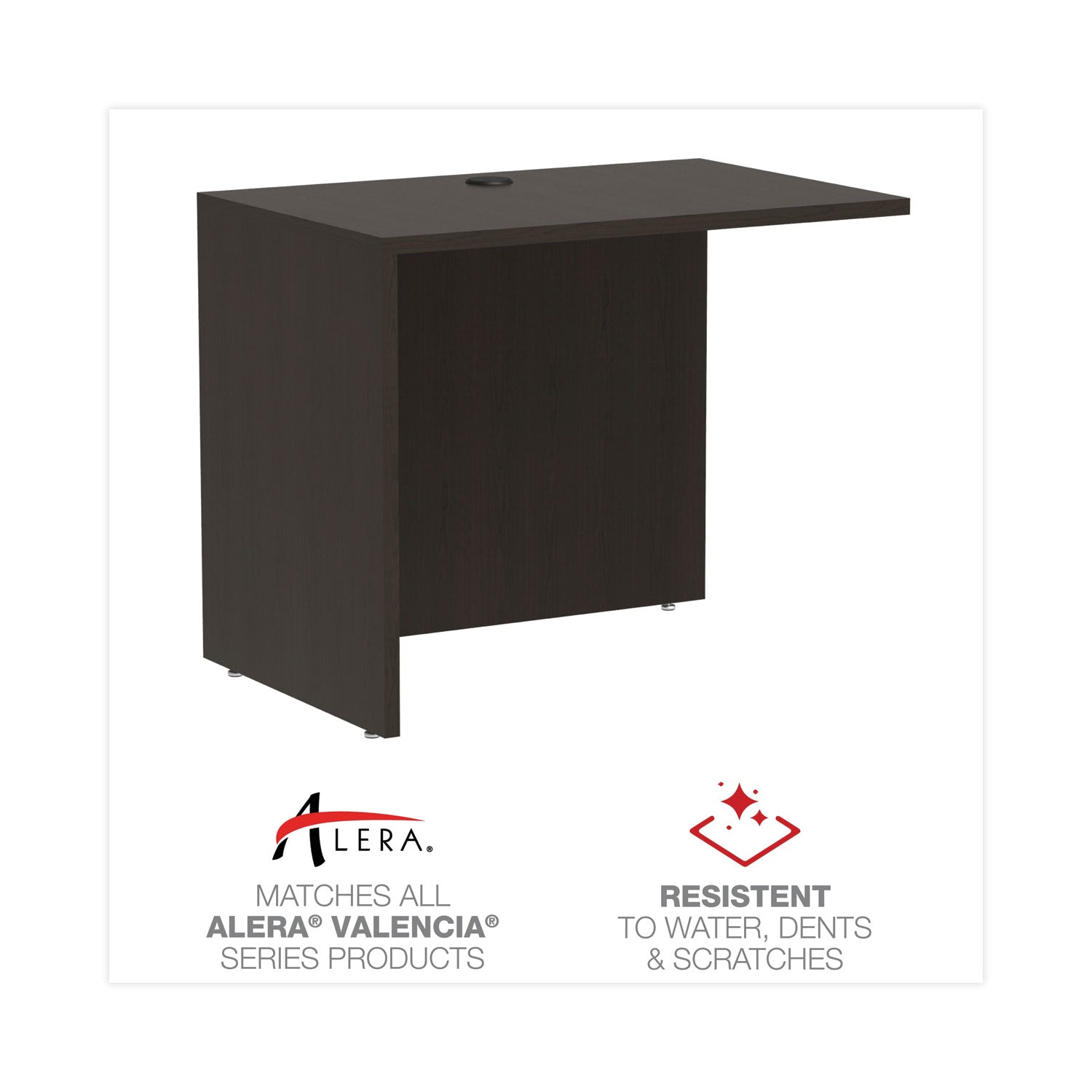 Alera Valencia Series Reversible Return/Bridge Shell, 35w x 23.63d x 29.5h, Espresso