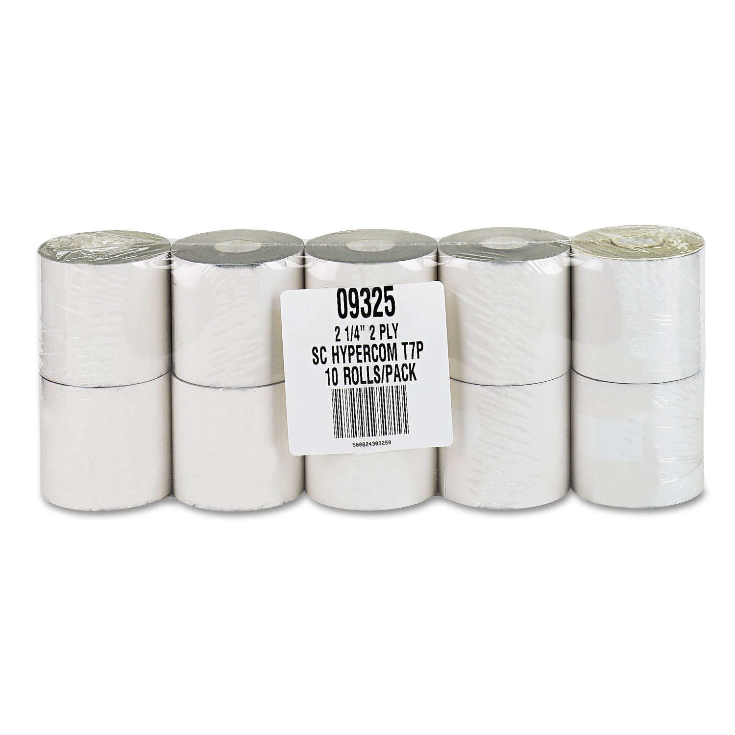 Iconex Impact Printing Carbonless Paper Rolls, 2.25" x 70 ft, White/Canary, 10/Pack